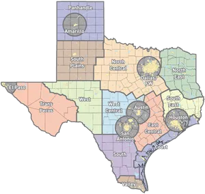 Texas_ Regions_ Map_with_ Major_ Cities PNG Image