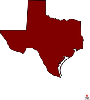 Texas Silhouette Red Background PNG Image