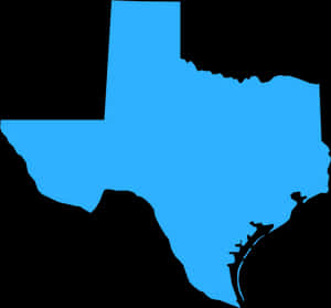 Texas State Silhouette Blue Background PNG image with transparent background