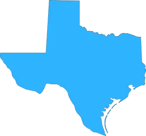 Texas State Silhouette Blue Background PNG Image