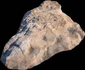 Textured Boulder Isolatedon Black PNG image with transparent background