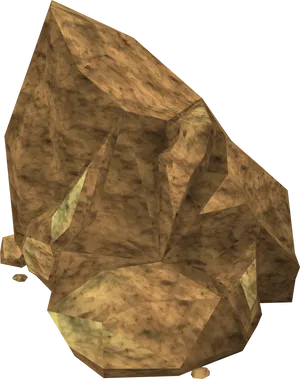 Textured Boulder3 D Model PNG Image