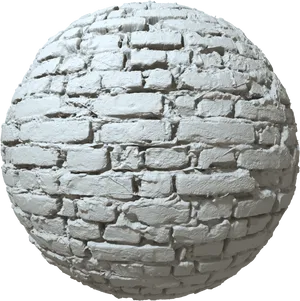 Textured Cobblestone Sphere3 D Model PNG Image