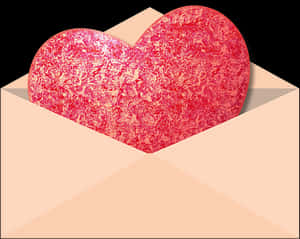 Textured Heart In Envelope PNG image with transparent background