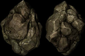 Textured Rock Formation Digital Render PNG image with transparent background