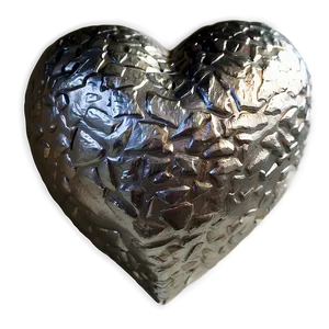 Textured Silver Heart Png Gox PNG Image