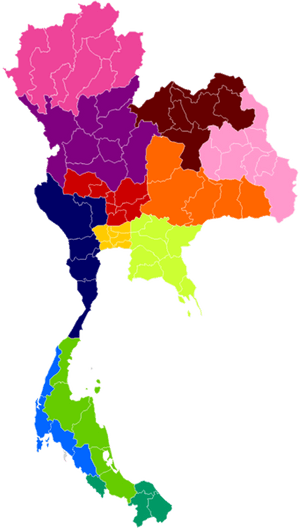 Thailand Administrative Divisions Map PNG image with transparent background