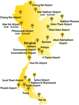Thailand Airport Map PNG image with transparent background