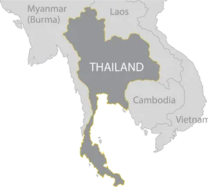 Thailand Map Highlighted PNG Image