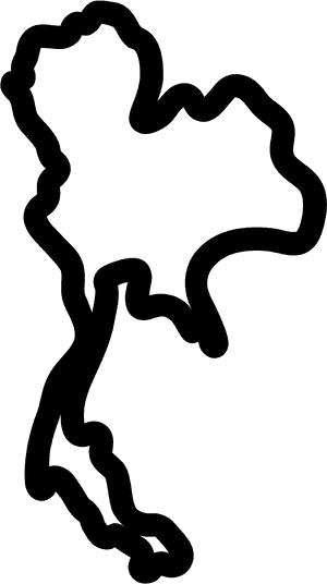 Thailand Map Outline PNG image with transparent background