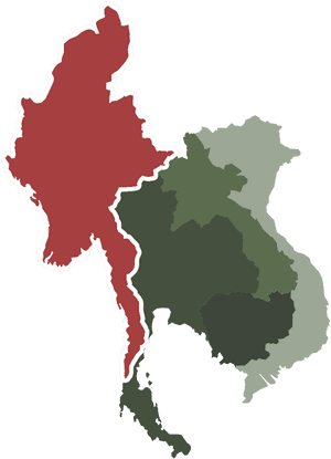 Thailand Map Regions Color Coded PNG image with transparent background