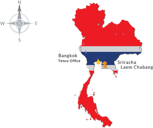 Thailand Map Tenco Locations PNG image with transparent background