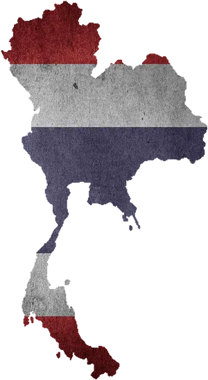 Thailand Map Thai Flag Overlay PNG Image