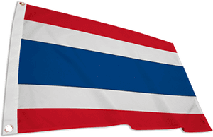 Thailand National Flag Waving PNG image with transparent background