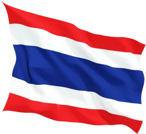 Thailand National Flag Waving PNG Image