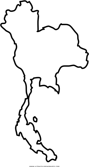 Thailand Outline Map PNG image with transparent background