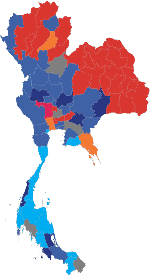 Thailand Political Map Color Coded PNG image with transparent background