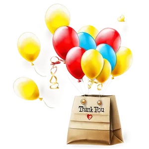 Thank You Bag With Balloons Png Vjf44 PNG Image