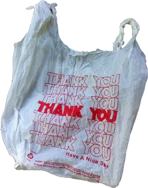 Thank You Plastic Bag Red Text PNG Image