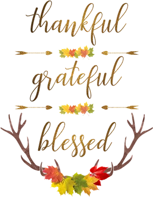 Thankful Grateful Blessed Autumn Design PNG Image