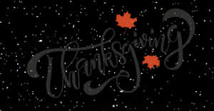 Thanksgiving Cursive Text Falling Leaves PNG image with transparent background