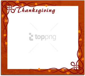 Thanksgiving Frame Autumn Leaves Design PNG Image