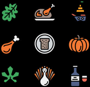 Thanksgiving Icons Set PNG image with transparent background