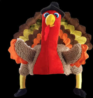 Thanksgiving Plush Turkeywith Hat PNG image with transparent background