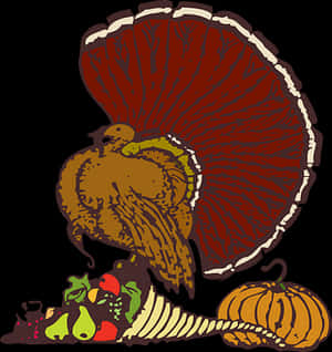 Thanksgiving Turkey Illustration PNG image with transparent background