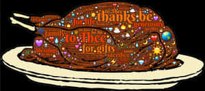 Thanksgiving Turkey Word Art PNG image with transparent background