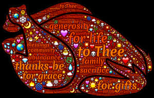 Thanksgiving Turkey Word Art PNG image with transparent background