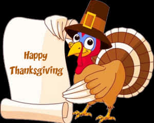 Thanksgiving Turkeywith Scroll PNG image with transparent background