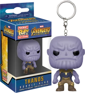 Thanos Bobblehead Keychain Pop Figure PNG Image