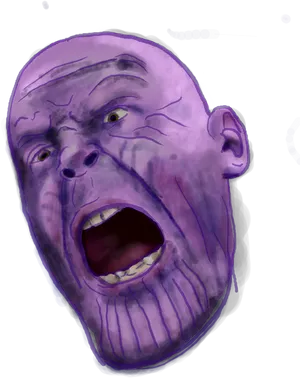 Thanos_ Caricature_ Artwork PNG Image