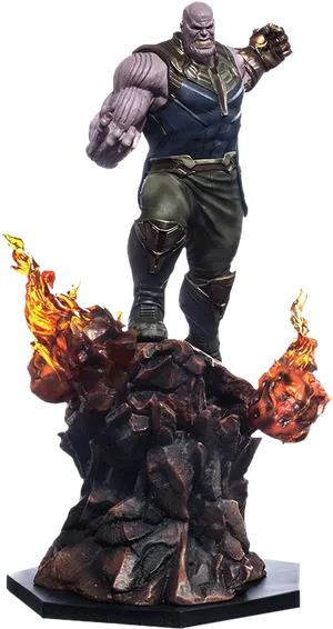 Thanos Statue Inferno Base PNG Image