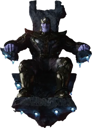 Thanos Throne Pose PNG Image