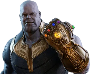 Thanos_with_ Infinity_ Gauntlet PNG Image