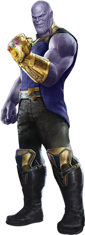 Thanos With Infinity Gauntlet PNG Image