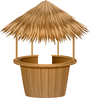 Thatched Roof Tiki Bar Illustration PNG Image