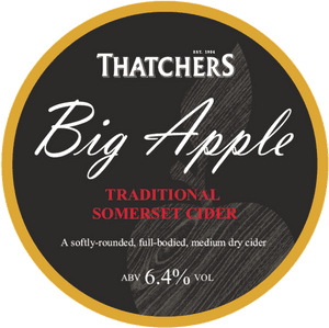 Thatchers Big Apple Somerset Cider Label PNG image with transparent background