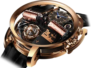 The Godfather Themed Luxury Watch PNG Image