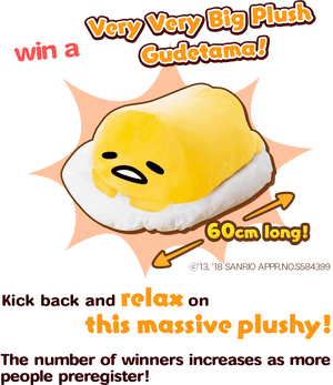 The More People Pre-register And The More Gudetama - Cartoon PNG image with transparent background