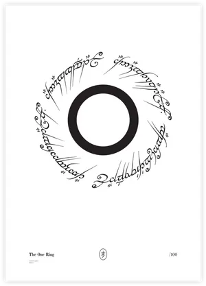 The One Ring Elvish Script Art PNG Image