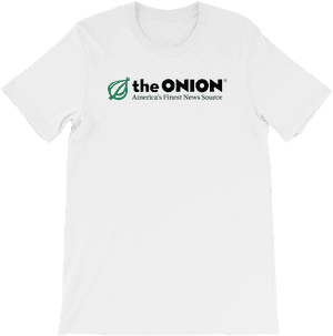 The Onion Logo White Tshirt PNG image with transparent background
