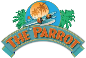 The Parrot Logo Tropical Theme PNG Image