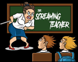 The Screaming Teacher Cartoon PNG image with transparent background
