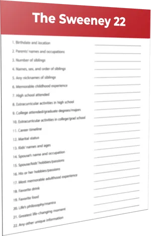 The Sweeney22 Questionnaire Template PNG Image