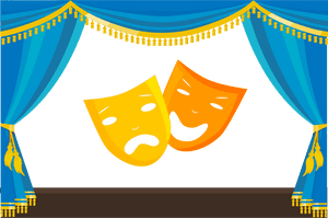 Transparent Stage Curtains Png - Stage Curtains Blue Clipart, Png Download PNG with transparent background
