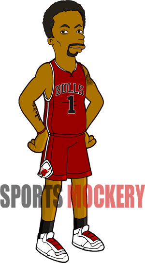 These Chicago Bulls Simpsons Characters Are Spot - Derrick Rose Simpsons, HD Png Download PNG image with transparent background
