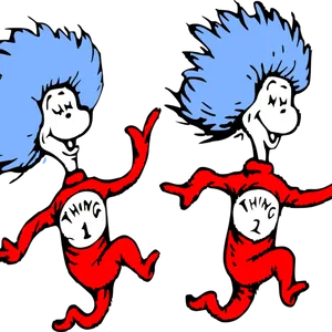 Thing1and Thing2 Cartoon PNG Image